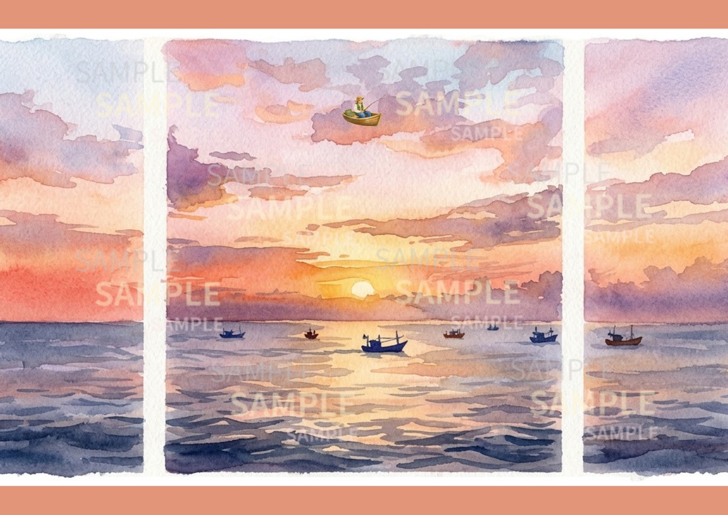 A4 水彩画背景 10種 ブックカバーや色んな背景に使えます