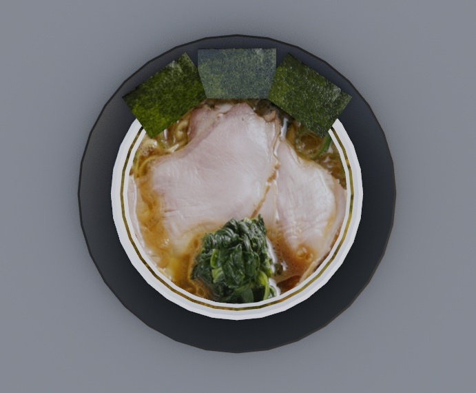 【無料】家系ラーメン「との丸家」のチャーシュー麺(3Dモデル)