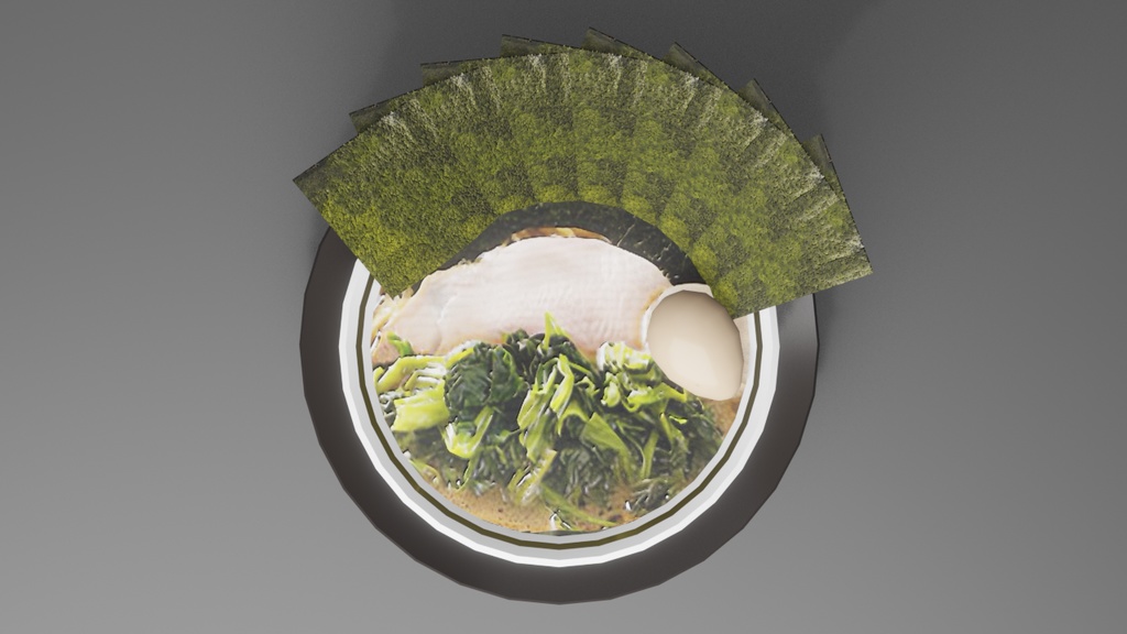 【無料】家系ラーメン「との丸家」の直伝ラーメン(3Dモデル)