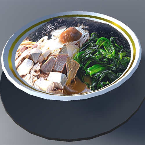 【無料】家系ラーメン「との丸家」の黒バララーメン(3Dモデル)