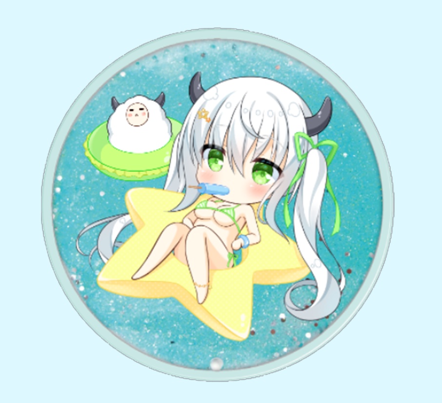 夏のひつじちゃんキラキラグリッターコースター ほわほわほわいとぶーす BOOTH
