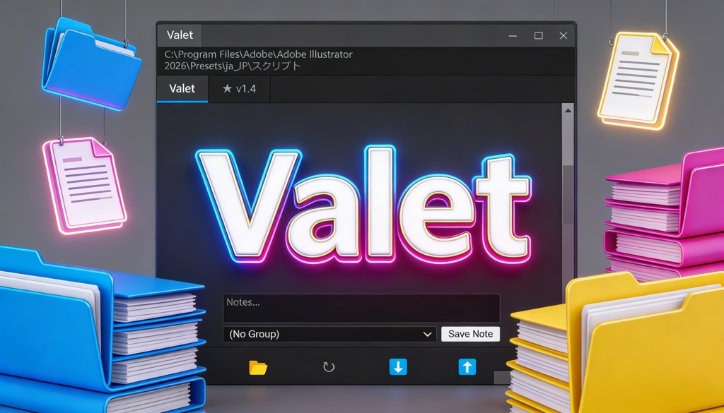 【Illustrator】スクリプト管理パネル「Valet（バレット）」