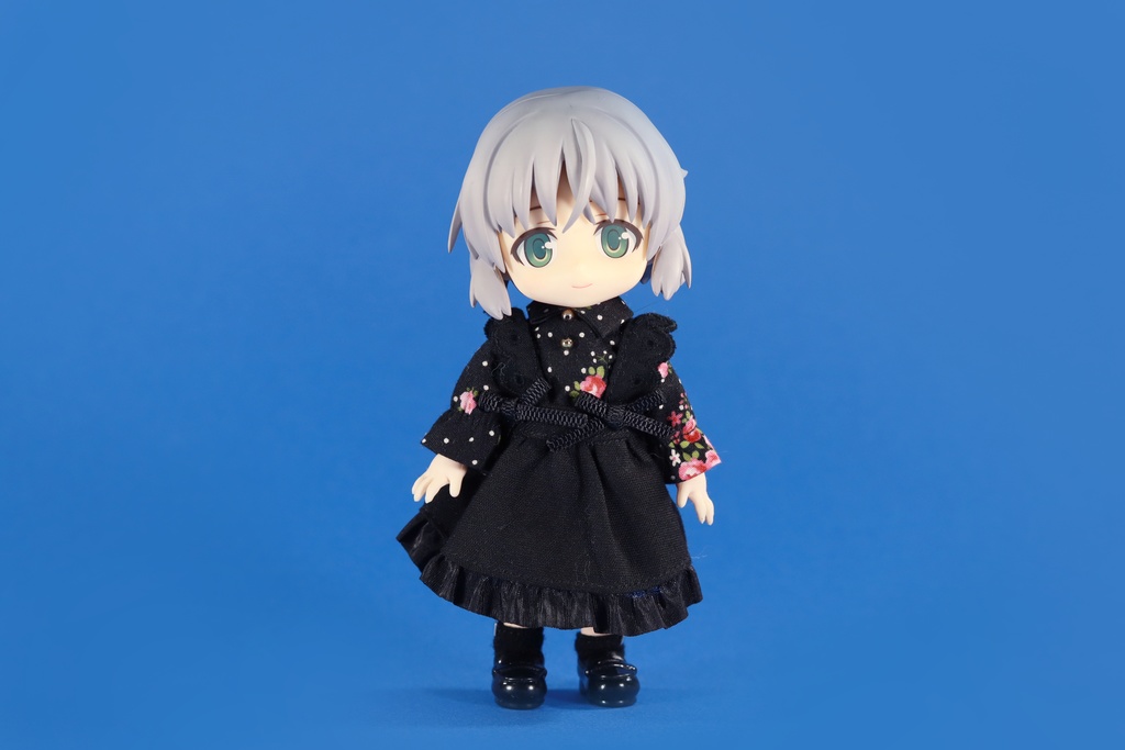 ドット花柄フリル袖シャツ(全3色)