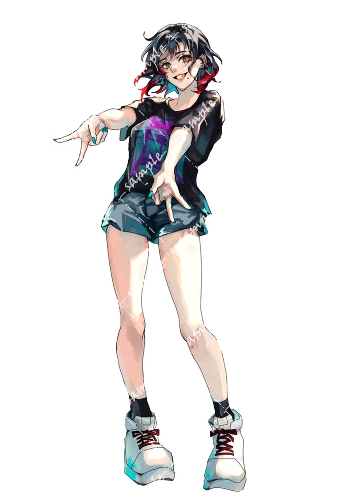 【無料】バンギャ風女性立ち絵