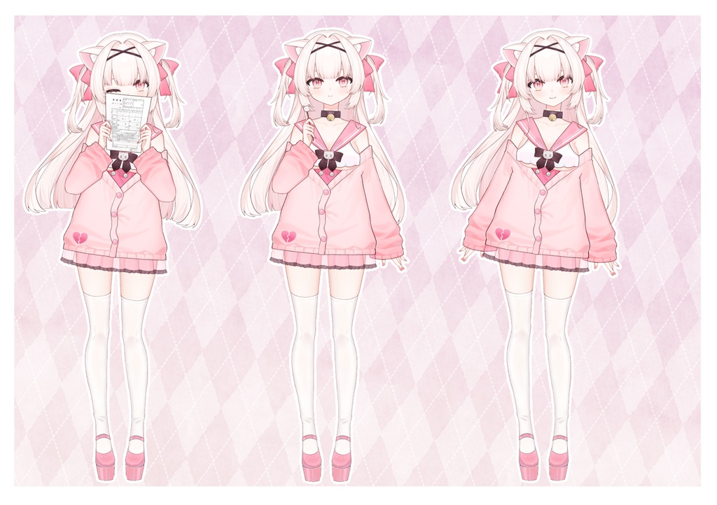 【Live2DModel】【VTS対応】小粉猫 Pink cat 01 完全版