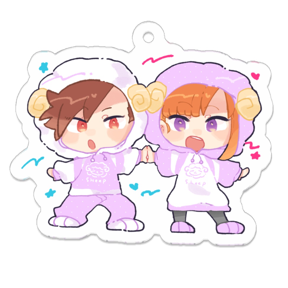 動物パジャマアクキー(金具なしverあり)