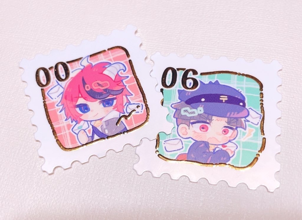 拓楽切手風ステッカー