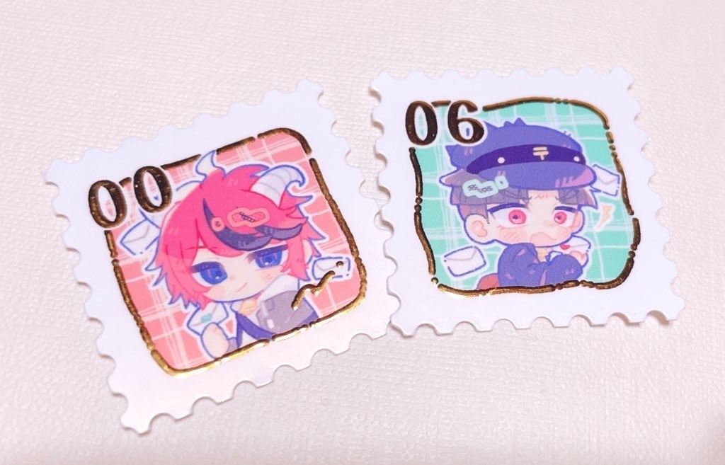 拓楽切手風ステッカー