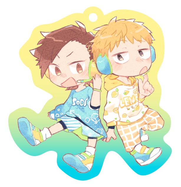 レモンソーダなアクリルキーホルダー