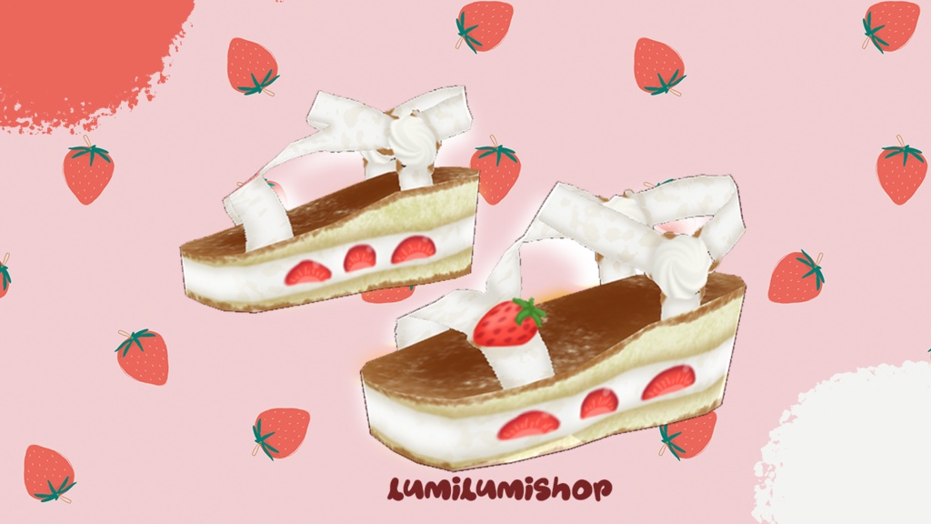 Strawberry Shortcake Shoes for VroidStudio