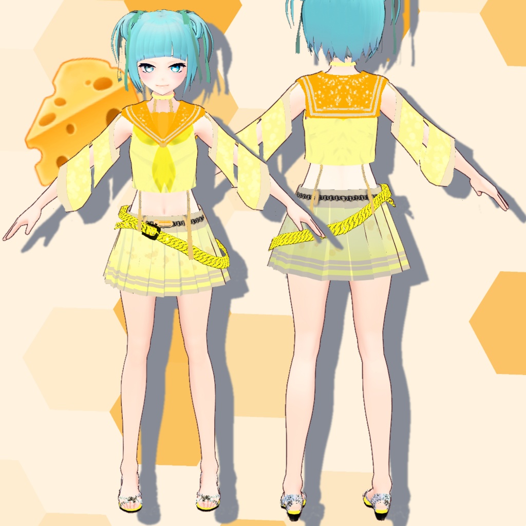 【正式版対応】【VRoid】サマーソーダスパンコール【試着増えました】【衣装テクスチャ】#ちーず工房