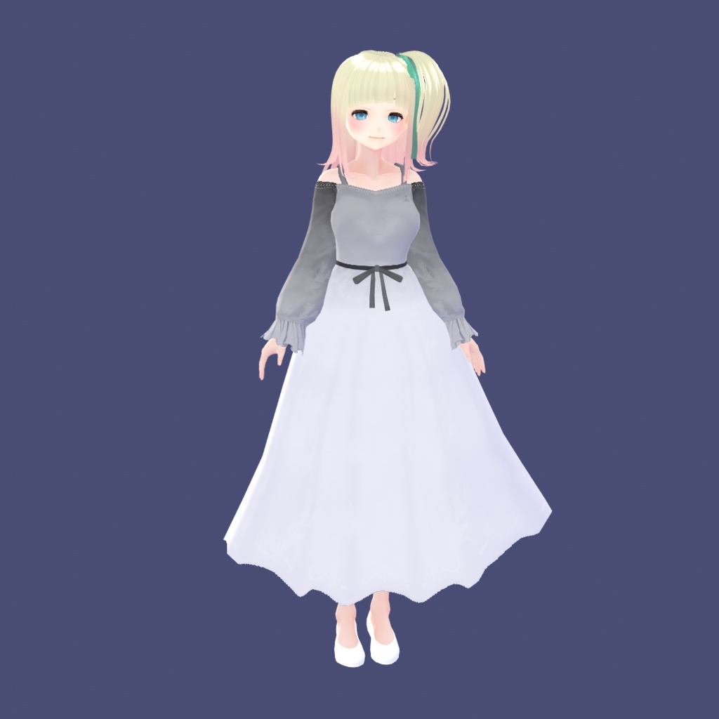 【VRoid正式版対応】【オフショルダー】31ワンピース【無料版あります】