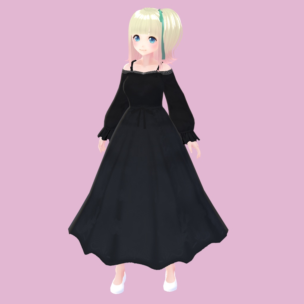 【VRoid正式版対応】【オフショルダー】31ワンピース【無料版あります】