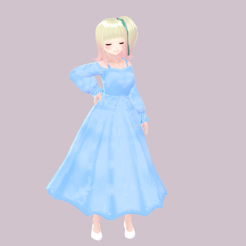 【VRoid正式版対応】【オフショルダー】31ワンピース【無料版あります】