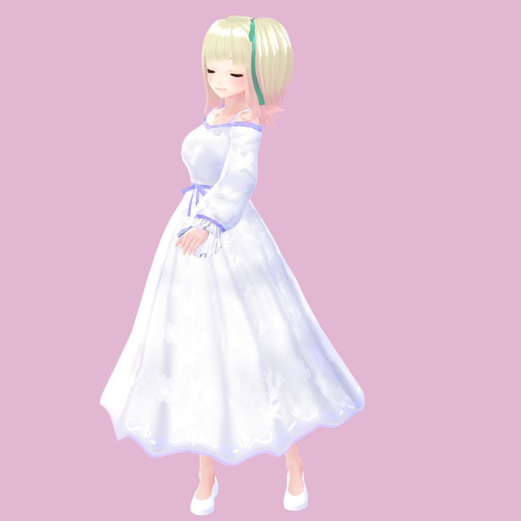 【VRoid正式版対応】【オフショルダー】31ワンピース【無料版あります】