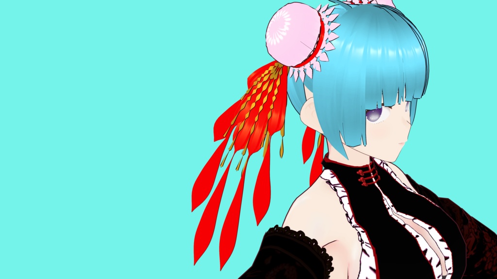 VRoidヘア【鳳凰お団子袋(シニョンカバー)】ヘアカスタムアイテム