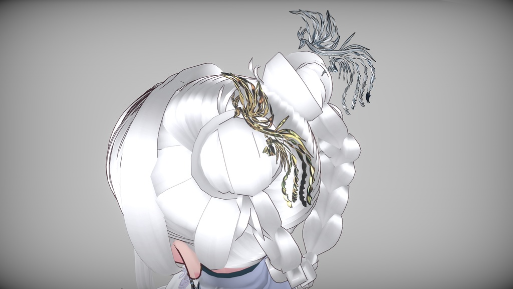 【VRoid】お団子髪と鳳凰簪2024【髪型】【髪飾り】