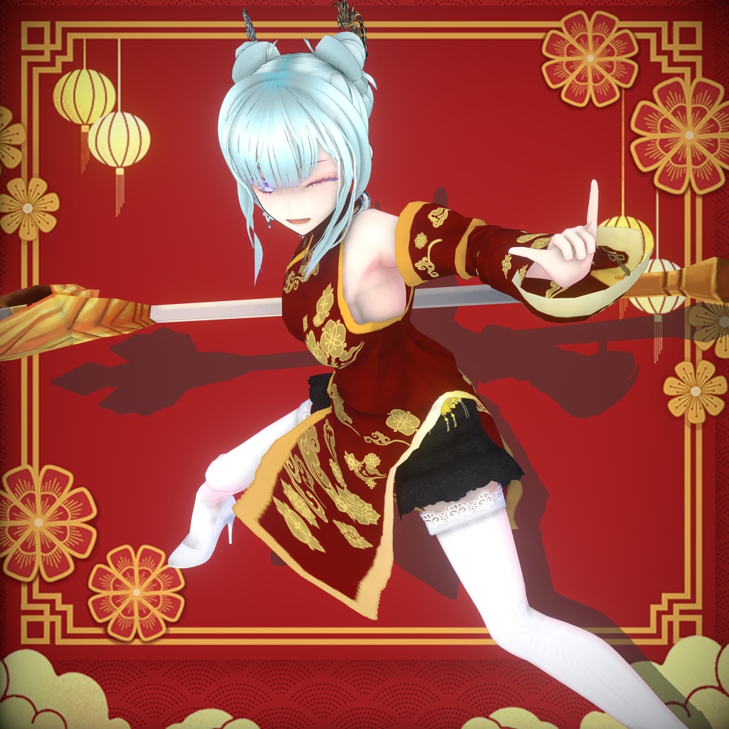 VRoid衣装アイテム「雲流浮花」【Chinadress】