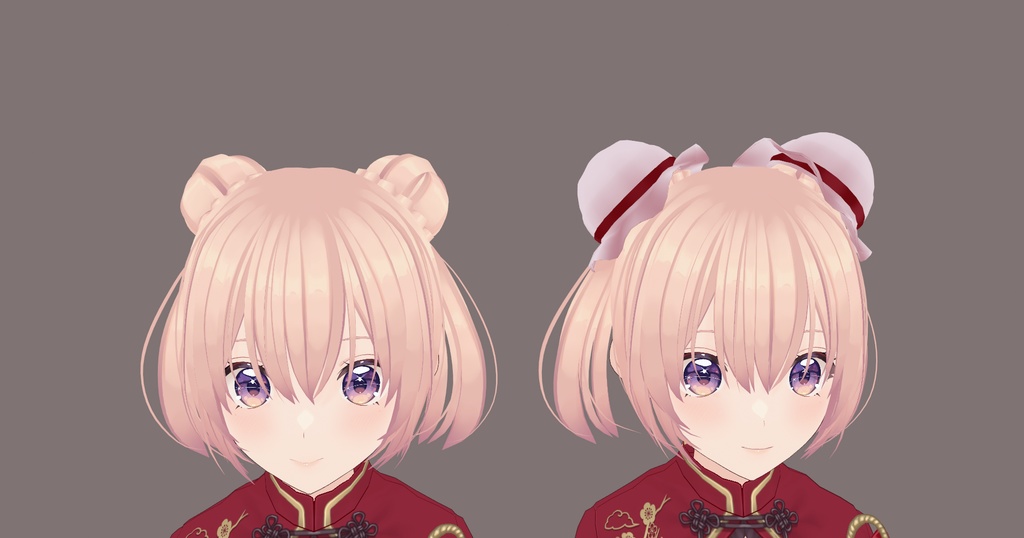 VRoidアクセサリー プリセットお団子頭用シニョンカバーセット