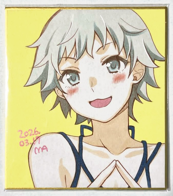 老倉育 手書き色紙 / 物語シリーズ