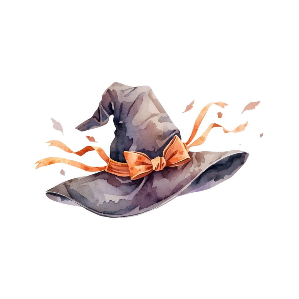 ふんわりハロウィンの小さな魔法クリップアート