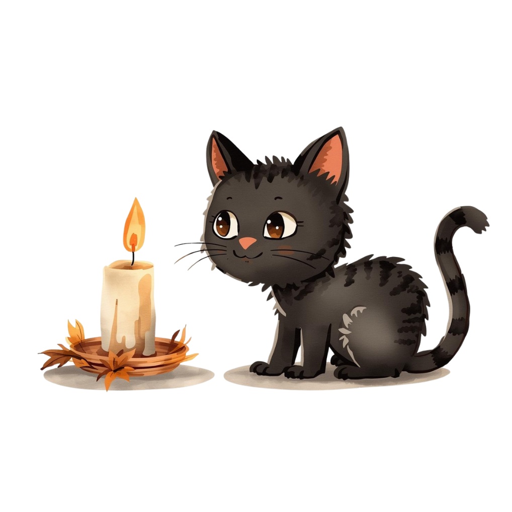 ふんわりハロウィンの小さな魔法クリップアート