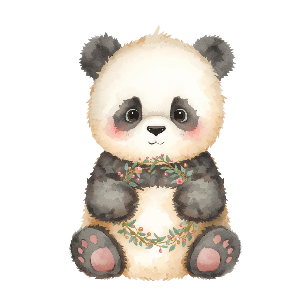 ふんわりやさしい表情の動物園クリップアート