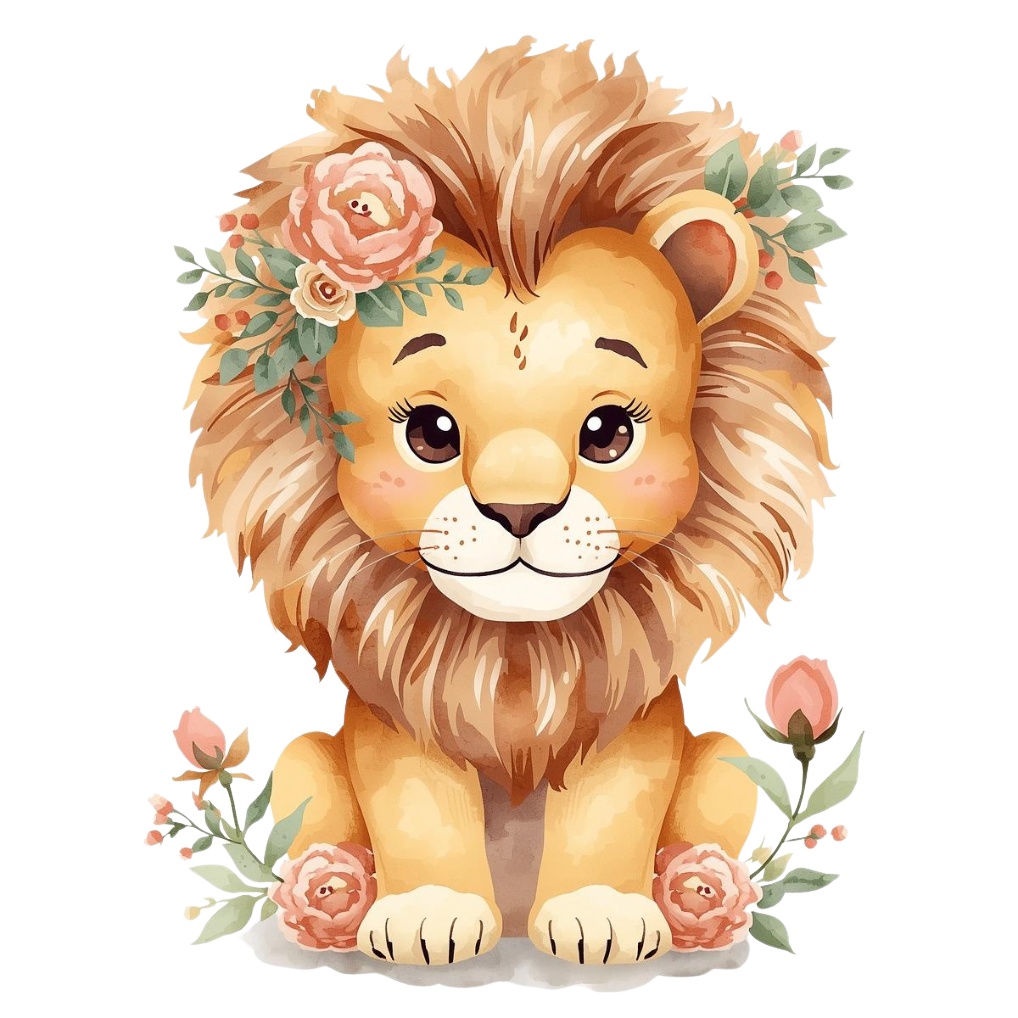 ふんわりやさしい表情の動物園クリップアート