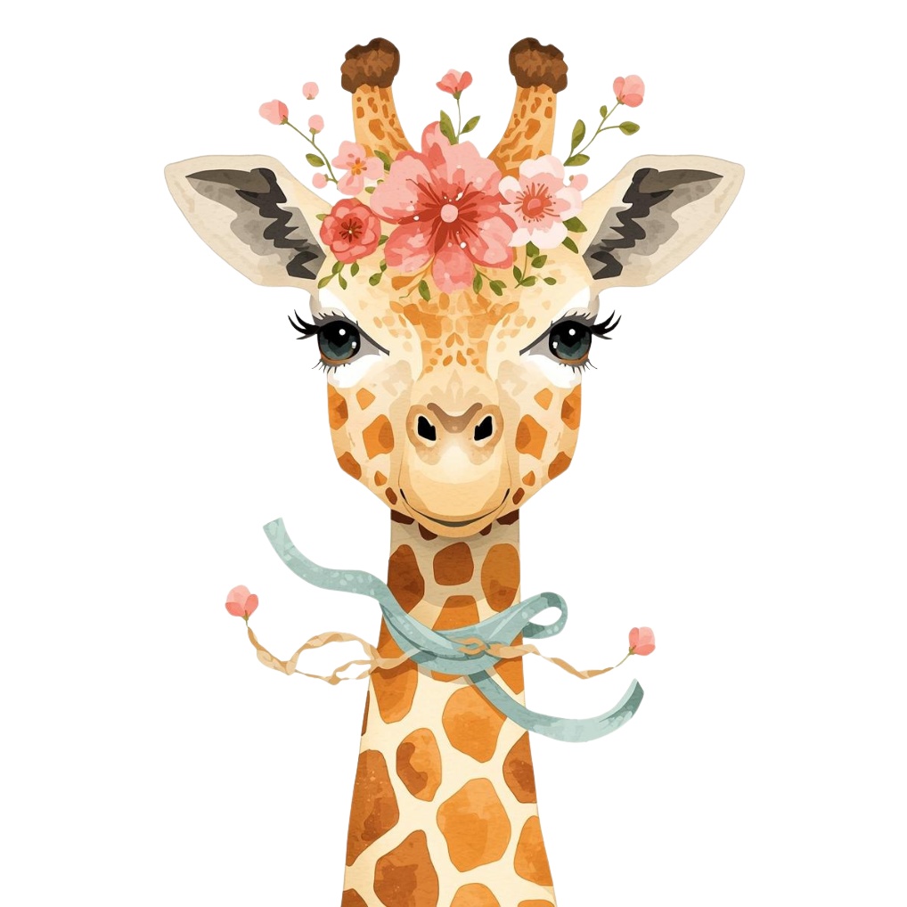 ふんわりやさしい表情の動物園クリップアート