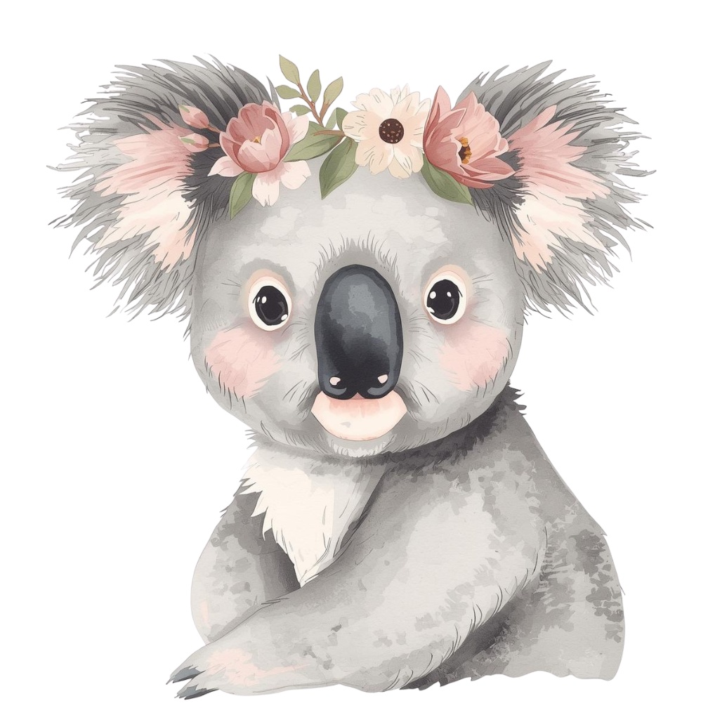 ふんわりやさしい表情の動物園クリップアート