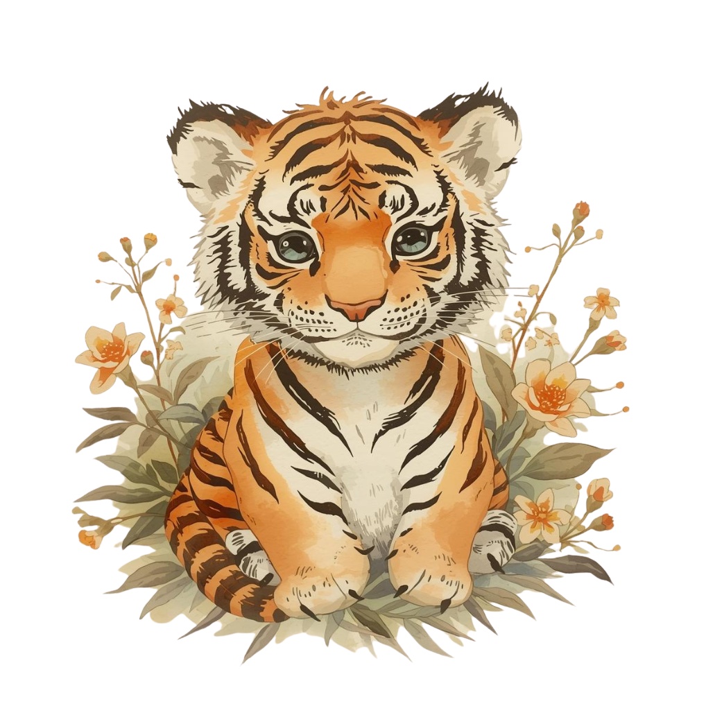 ふんわりやさしい表情の動物園クリップアート