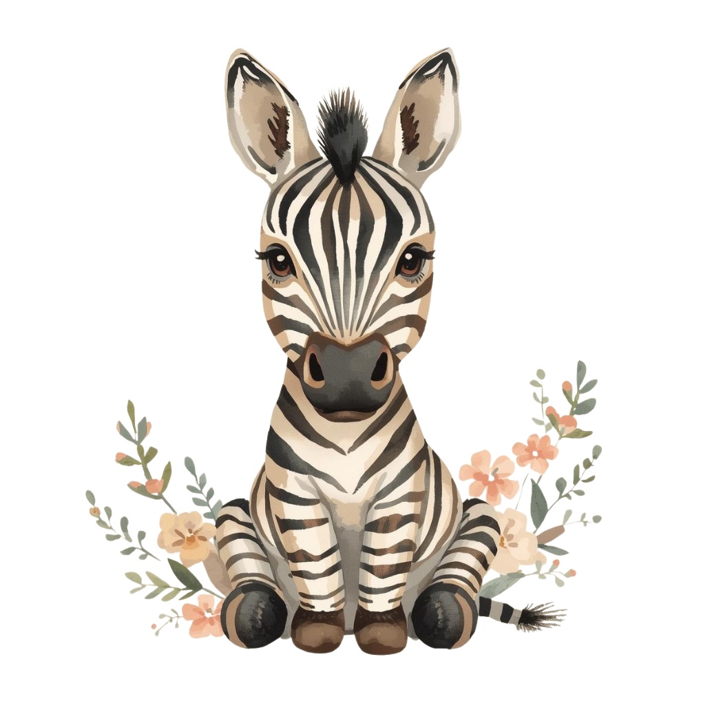 ふんわりやさしい表情の動物園クリップアート