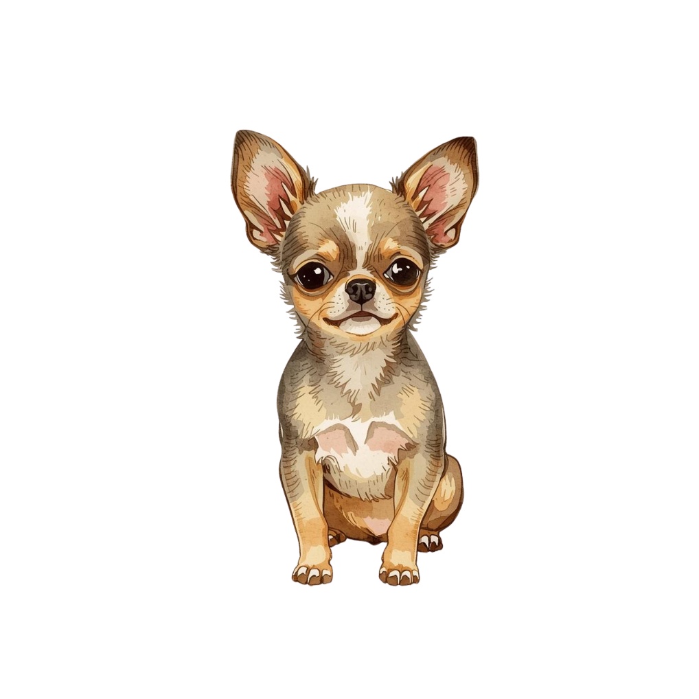 やさしいタッチの子犬たちの水彩クリップアート