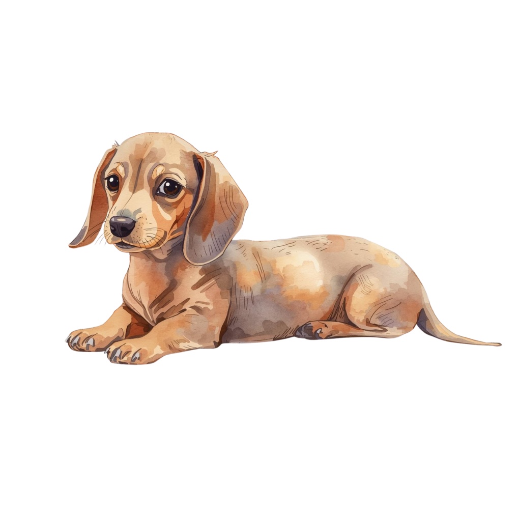 やさしいタッチの子犬たちの水彩クリップアート