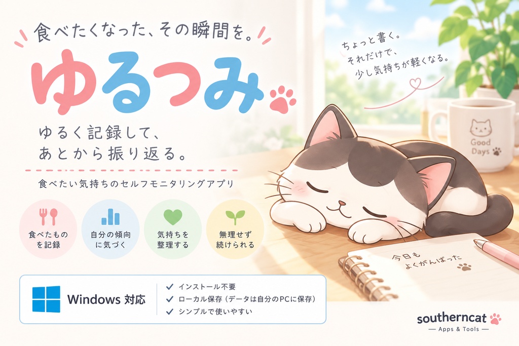 ゆるつみ｜食べたい気持ちの記録アプリ【Windows】