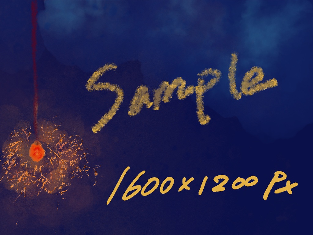 線香花火　sparkler　手書きイラスト hand drawing 　