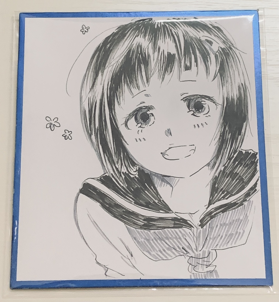 アナログイラスト モノクロ オリジナル女子