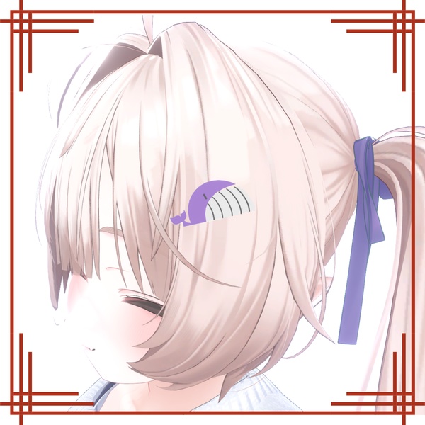 【3Dアクセサリー】くじらのクリップ 4色セット vol.2