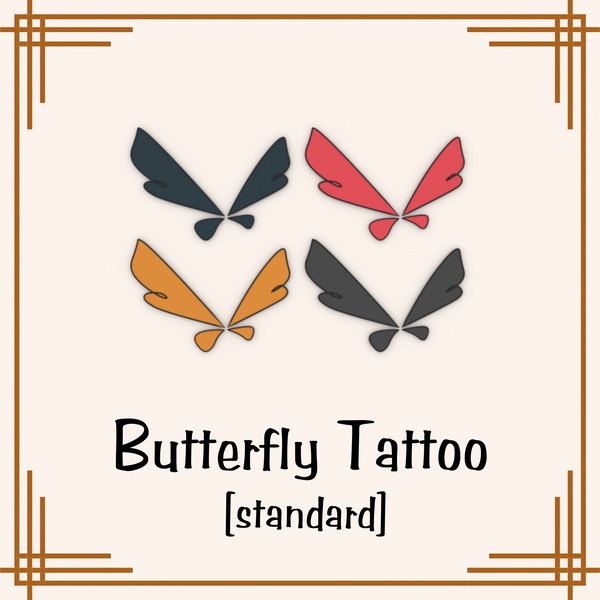【3Dアクセサリー】蝶々のタトゥー 4色セット vol.1