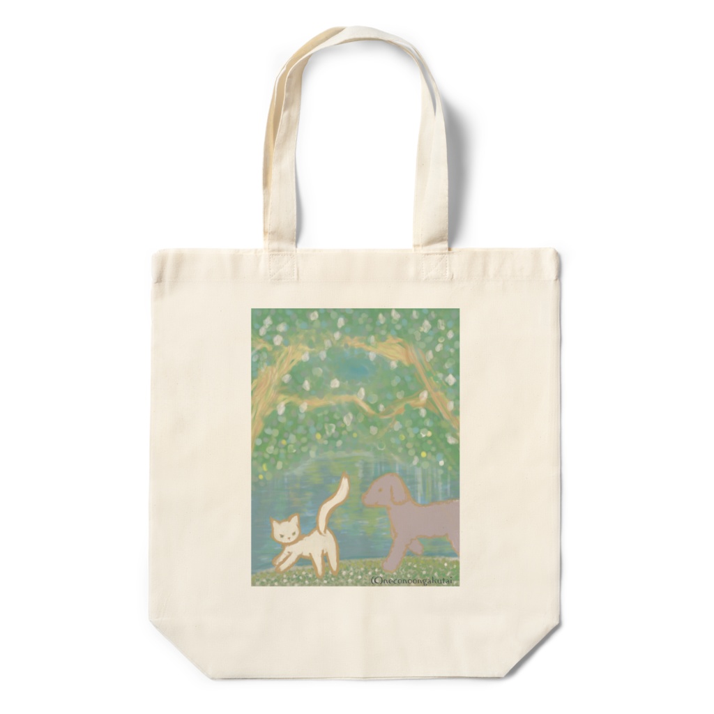 ネコとイヌのエコバッグ