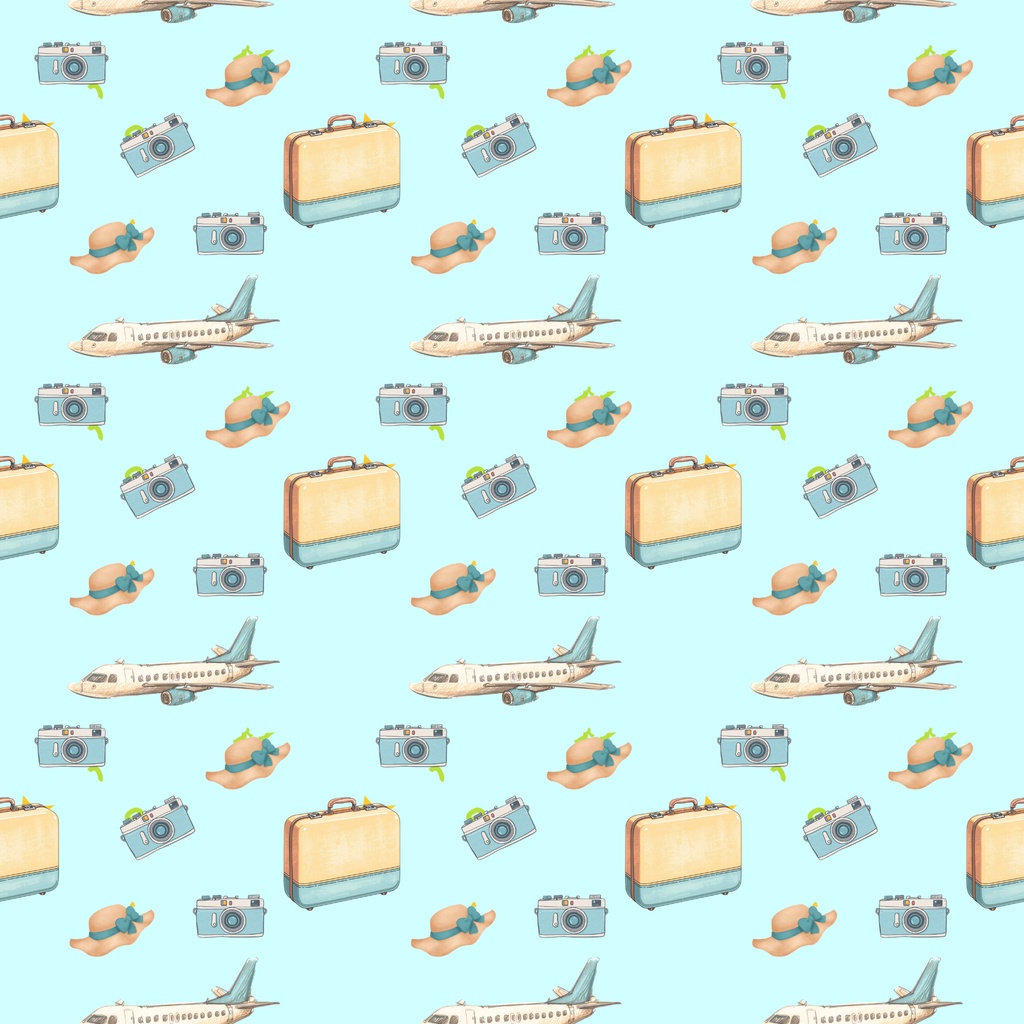 やさしい旅のシームレスパターン４色セット　Vol.2