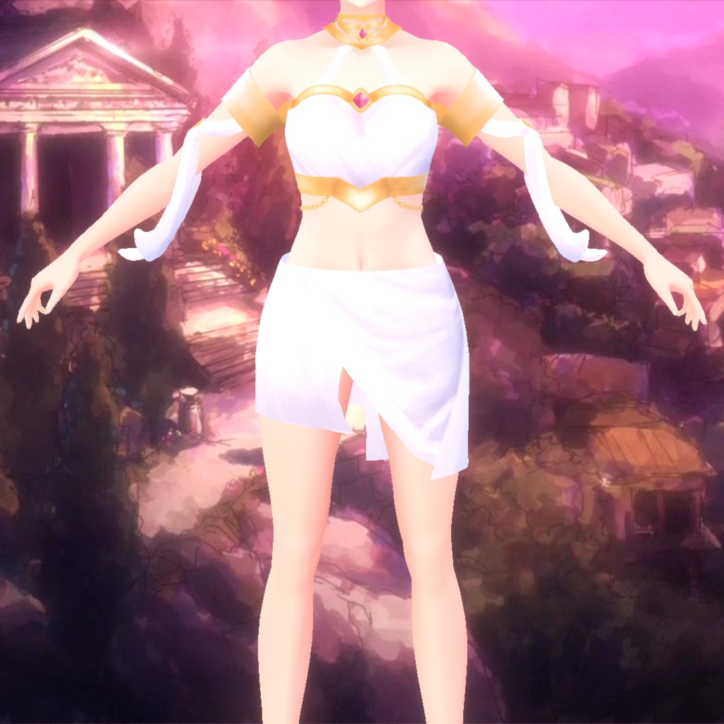 VRoid Anctic Greece style dress texture (+ extra!) by krzypczak