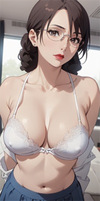 白いブラジャーをした女性