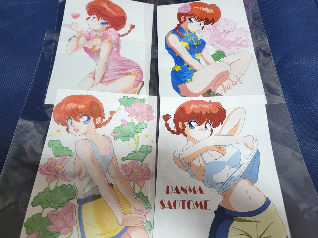らんま1/2  早乙女らんま 複製原画 4枚セット