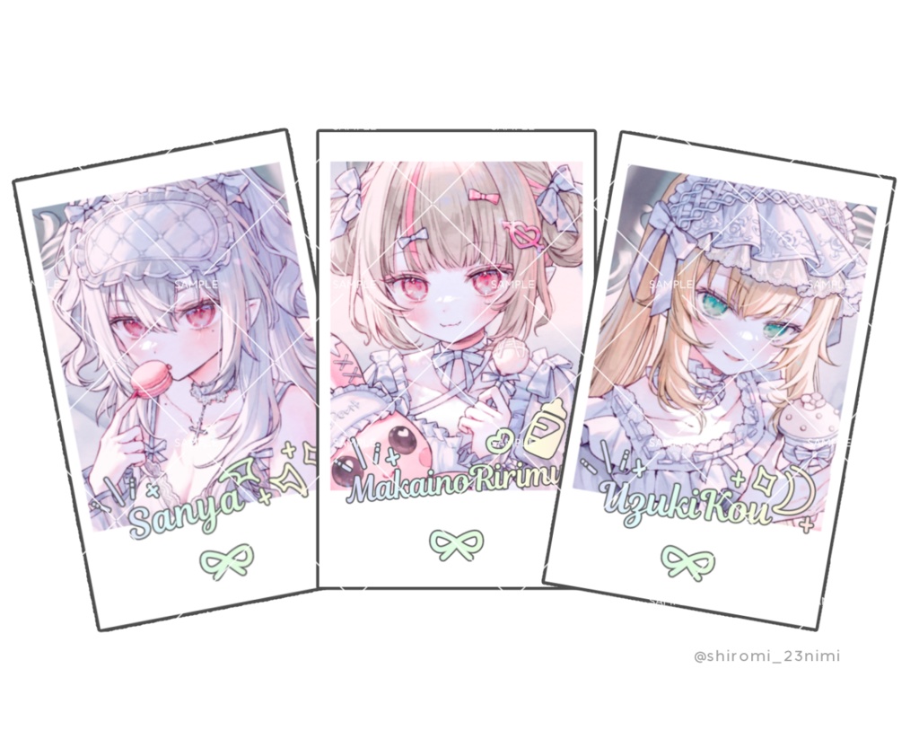 【にじそ09】「Bedroom」箔押しチェキ風カードセット【ルザキン】