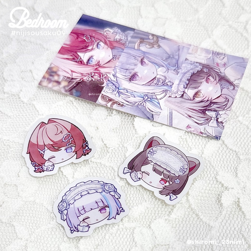 【にじそ09】「Bedroom」ステッカー、カードセット【さんばか】