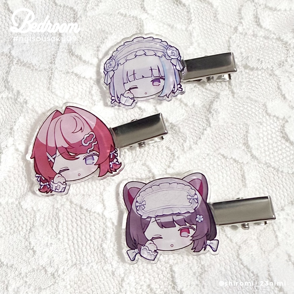 【にじそ09】「Bedroom」ヘアクリップセット【さんばか】