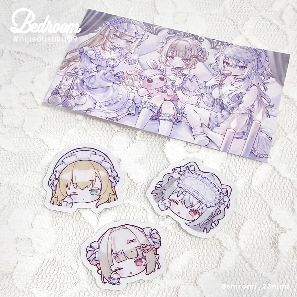 【にじそ09】「Bedroom」ステッカー、カードセット【ルザキン】