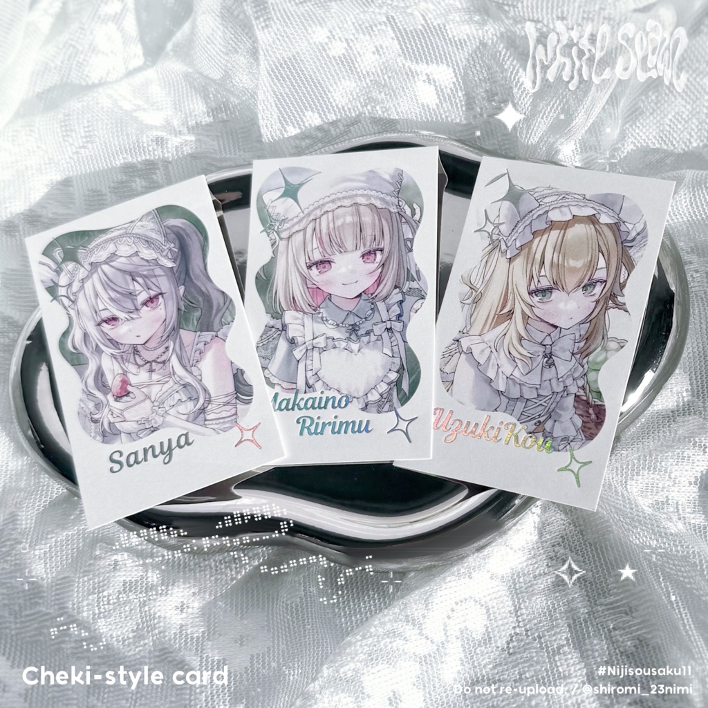 【にじそ11】「WhiteSeam」箔押しチェキ風カードセット【ルザキン女子会】