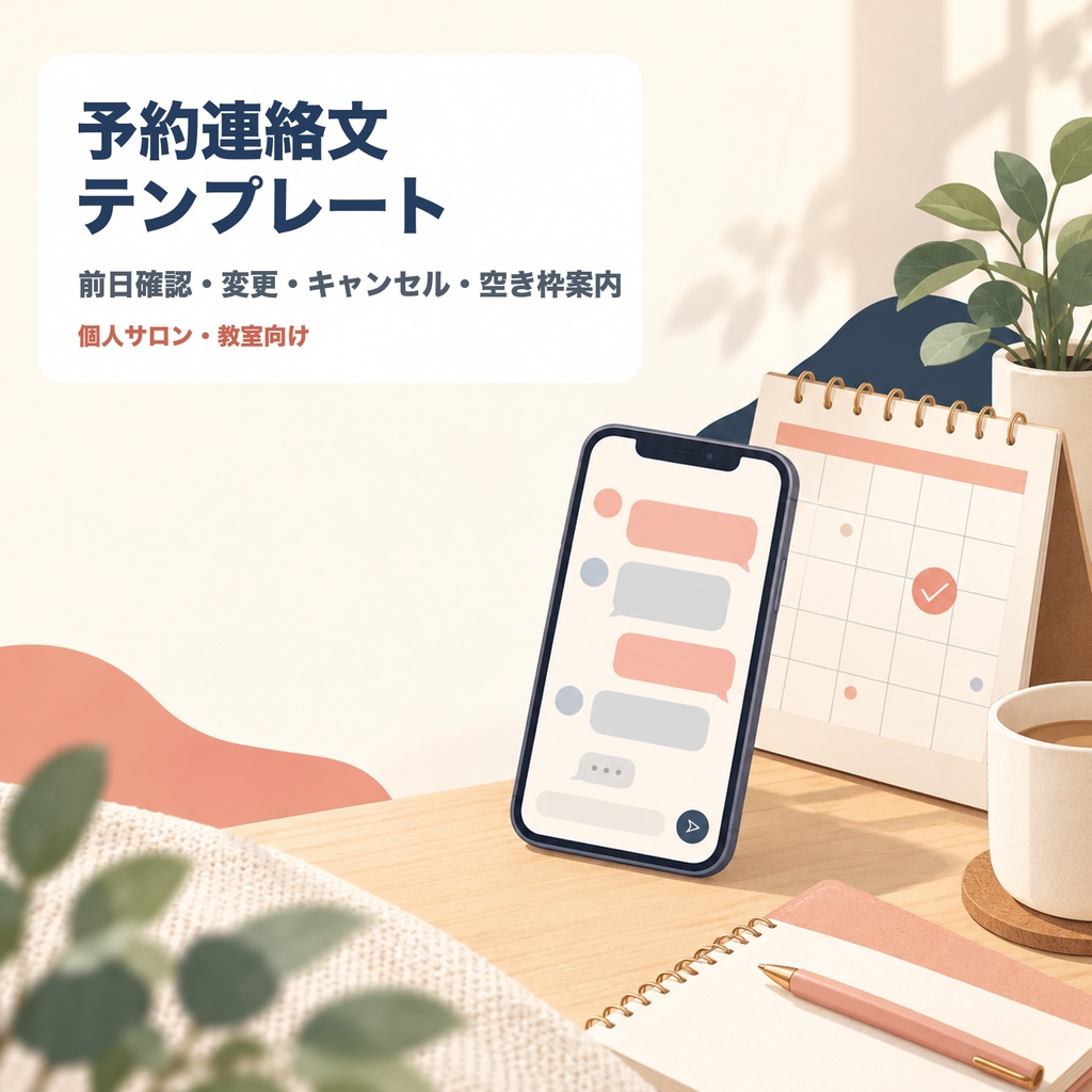個人サロン・教室の予約連絡文テンプレート